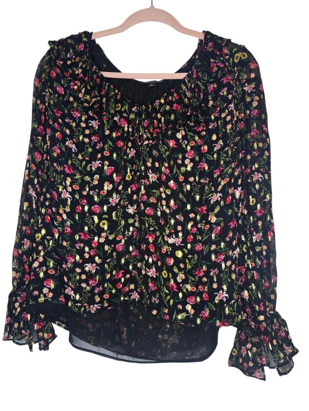 J.Crew Ruffleneck Top in Midnight Vintage Floral